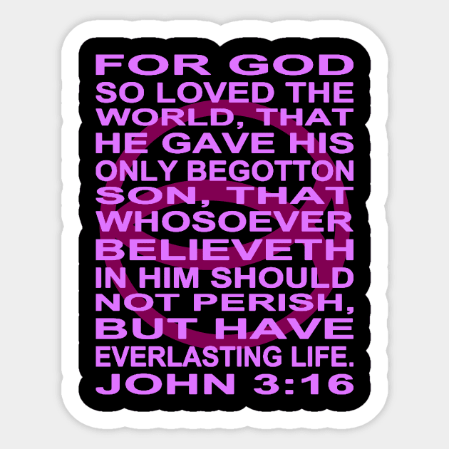 Violet Ichthys – John 3:16 Sticker by J. Rufus T-Shirtery